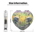 thumbnail image 3 of Kdxio Flower Butterfly Skull Couple Pocket Mirror, 1X/2X Travel Makeup Mirror 2-Sided Folding Small Mirror Portable Double-Sided Magnifying Cosmetic Mirror for Gift-Heart Shape, 3 of 9
