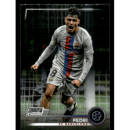 2023 Topps Stadium Club Chrome Pedri #62 FC Barcelona UEFA Champions League Soccer Trading Card
