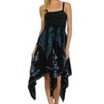 thumbnail image 1 of Sakkas Amara Batik Handkerchief Hem Dress - Blak / Blue - OS, 1 of 4