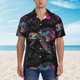 thumbnail image 2 of Balery Colorful Plant Turtle A Camisas hawaianas de manga corta para hombre, camisas playeras de corte holgado, camisas de vacaciones con botones,Small, 2 of 7