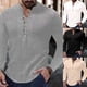 thumbnail image 4 of Mens Casual Long Sleeve Linen Shirt Cotton Linen Blouse Loose Tops T Shirts, 4 of 8