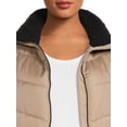 thumbnail image 4 of Big Chill Women's and Women's Plus Chevron Quilted Puffer Jacket with Hood, Sizes S-3X, 4 of 5