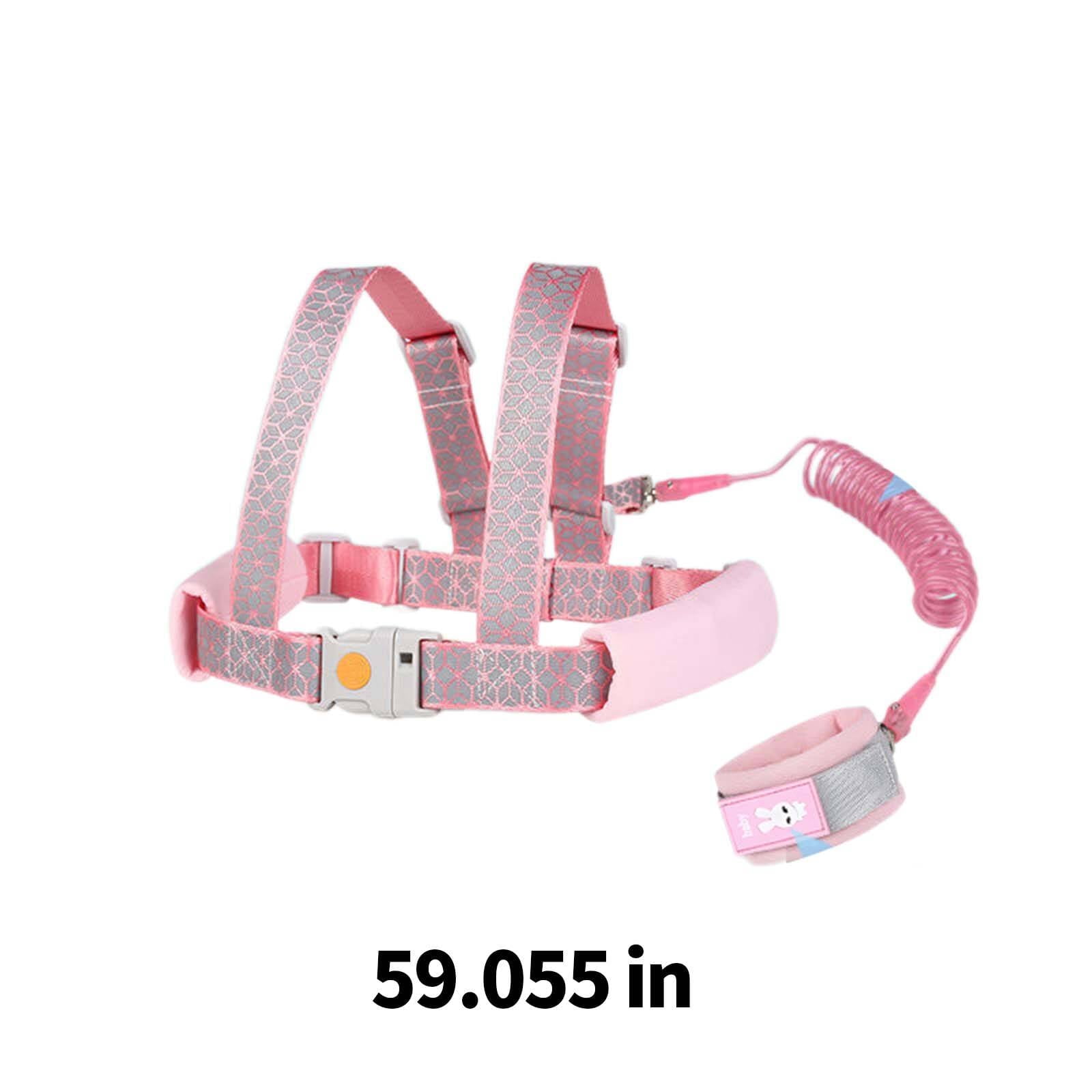 GASTROPOD Toddler Leash,Shear-Resistant Safety Harness,Reflective Shoulder Strap Child Leashes for Toddlers with Induction Lock,1.5 M,Pink