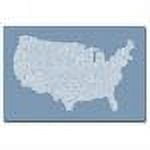 Trademark Art "US City Map XII" Canvas Wall Art by Michael Tompsett