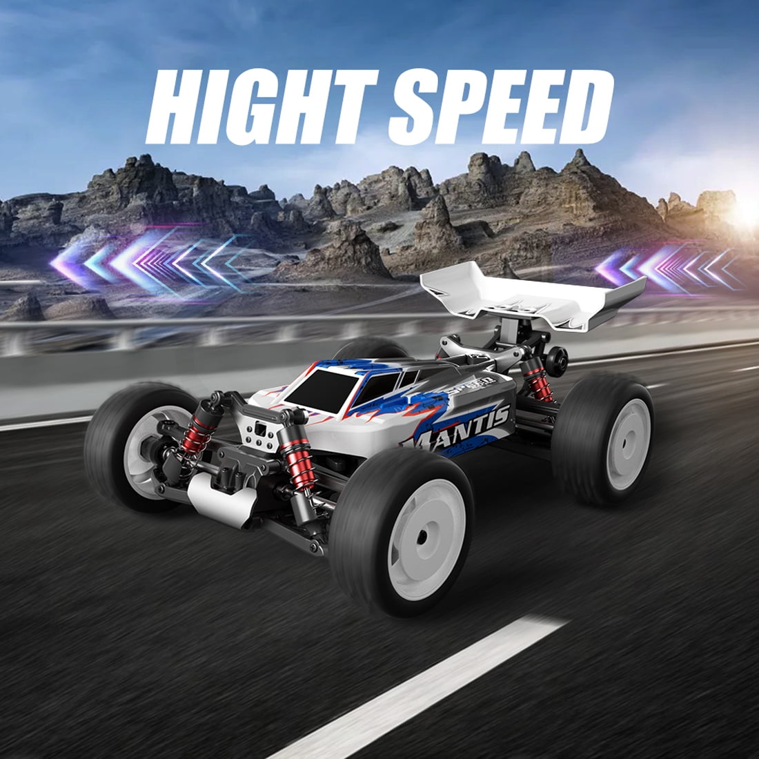 1:10 Scale 4WD RC Off-Road Truck 50KM/H High Speed, 2.4G Remote Control Car with 3 Batteries, Professional Suspension System, All-Terrain Electric Vehicle for Teens & Adults