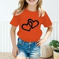 thumbnail image 2 of Adeawade Cute Tops For Girls 7-8 Years Kid Graphic Round Neck Short Sleeve Tee Summer T Shirt Comfortable Outfits Orange, 2 of 5