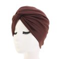 thumbnail image 1 of Turbante de estilo étnico, gorro cruzado de algodón de imitación, gorro de quimioterapia, gorro envolvente, 1 of 6