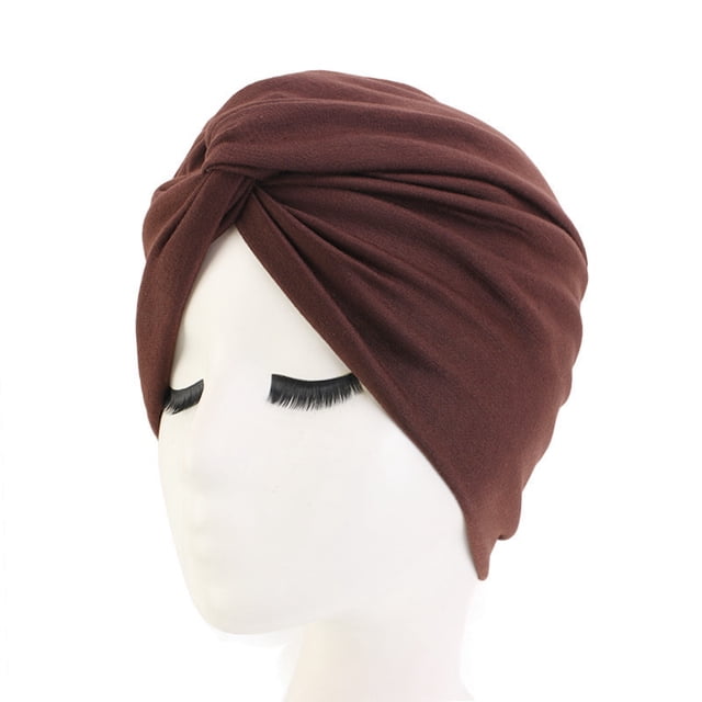 Turbante de estilo étnico, gorro cruzado de algodón de imitación, gorro de quimioterapia, gorro envolvente