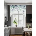 thumbnail image 4 of Eucalyptus Leaves Kitchen Curtains Swag Valance for Windows/Bathroom/Cafe, Purple Green Botanical Vines Floral Rod Pocket Drape Panel Swag Curtain Valance for Bedroom/Living Room 55''x36'', 4 of 6