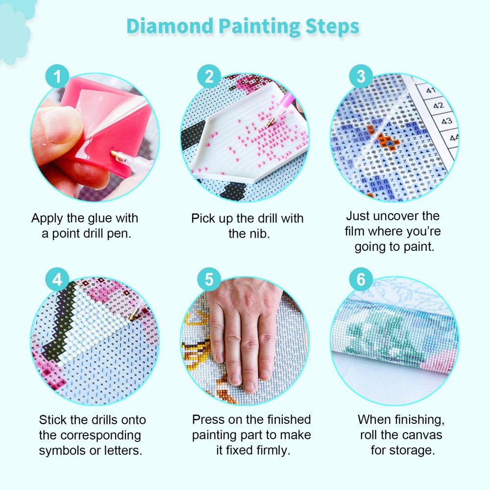 DIY 5D Flower Pattern Canvas Diamond Painting Kits with Resin Rhinestones Sticky Pen Tray Plate Glue Clay Flower Pattern 39.7x30x0.03cm