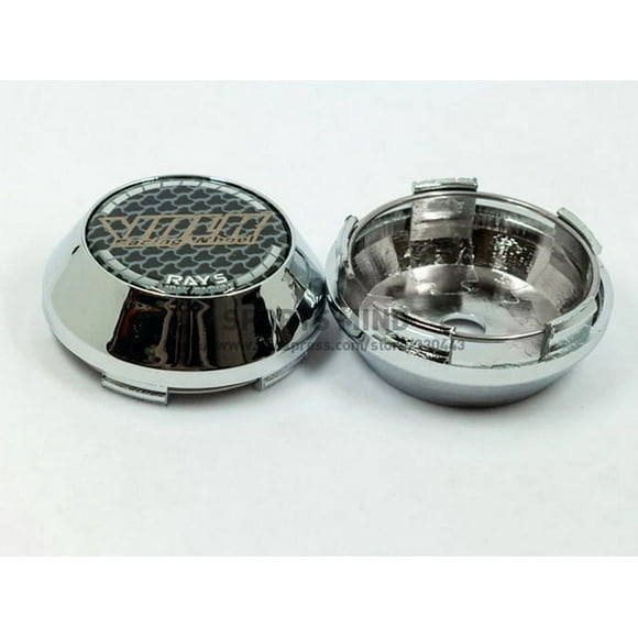 4x65mm Volk Racing Wheel Center Hub Caps Rim Caps Badges Emblems Chrome