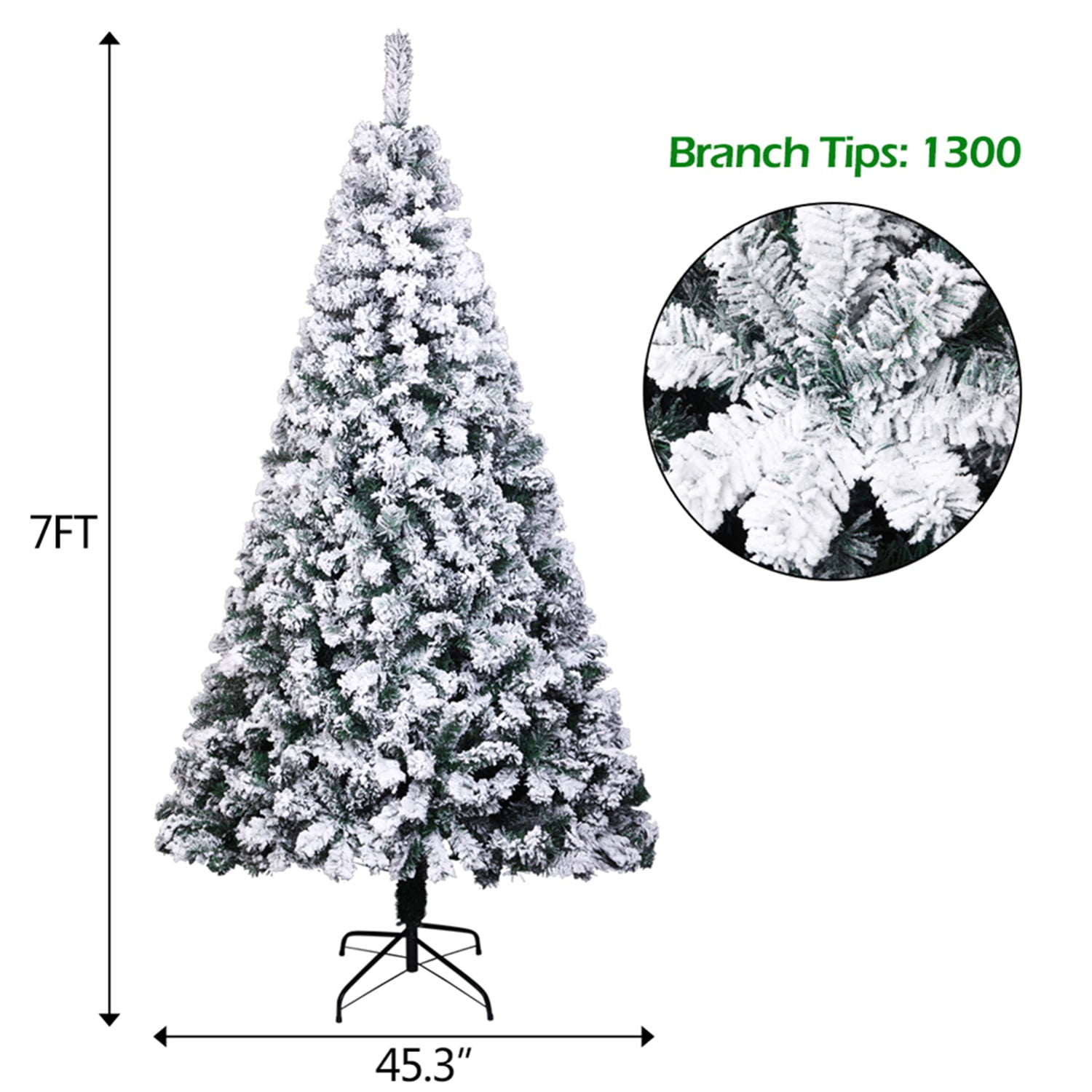 Kepooman 7ft Pvc Flocking Christmas Tree 1300 Branches Spread Out Naturally Tree Kepooman 7ft Pvc Flocking Christmas Tree 1300 Branches Spread Out Naturally Tree