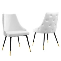 Modway Adorn Dining Side Chair Performance Velvet Set of 2 in White