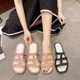 thumbnail image 2 of Sandalias de lujo para mujer, zuecos de verano 20223, zapatos de mujer, suela deslizante, tacones planos, cómodos zapatos de playa sencillos, zapatos de mujer 37 Gao Jinjia LED, 2 of 2