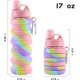 thumbnail image 2 of Botella de agua deportiva plegable arcoíris para niños, estudiantes, reutilizable, de silicona, sin BPA, para viajes, acampadas, senderismo, 2 of 5