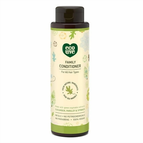 ecoLove - Natural Conditioner for All Hair Types - Safe for the Whole Family With Organic Cucumber Extract - Vegan and Cruelty-Free, 17.6 oz