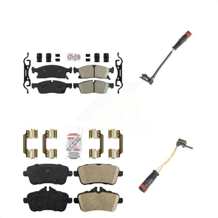 AmeriBRAKES Front Rear Ceramic Disc Brake Pads and Wear Sensors Kit for Car Mercedes-Benz ML350 GLE350 GLE400 KNW-100080