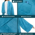 thumbnail image 3 of PAVILIA Wearable Blanket with Sleeves for Adult Women Men, Cozy Fleece Warm Wrap Throw Blanket with Arms, Pocket, Gifts for Christmas, Wife, Sea Blue, 3 of 9
