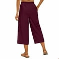 thumbnail image 3 of ZZwxWA Women Casual Baggy Capri Pants Wide Leg Elastic Waist Comfy Long Trendy Lounge Trousers with Pockets, 3 of 6