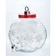Holiday Time Christmas Ornament Embossed Glass Beverage Dispenser, 1.5