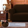 thumbnail image 6 of Subrtex Stretch 1-Piece Textured Grid Armchair Slipcover, Chocolate, 6 of 7