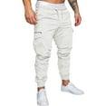 thumbnail image 1 of Pantalon de Jogging Homme Mode Homme Décontracté Pantalon Uni avec Multiples Poches Salopette Pantalon pour Homme Blanc TTG, 1 of 4