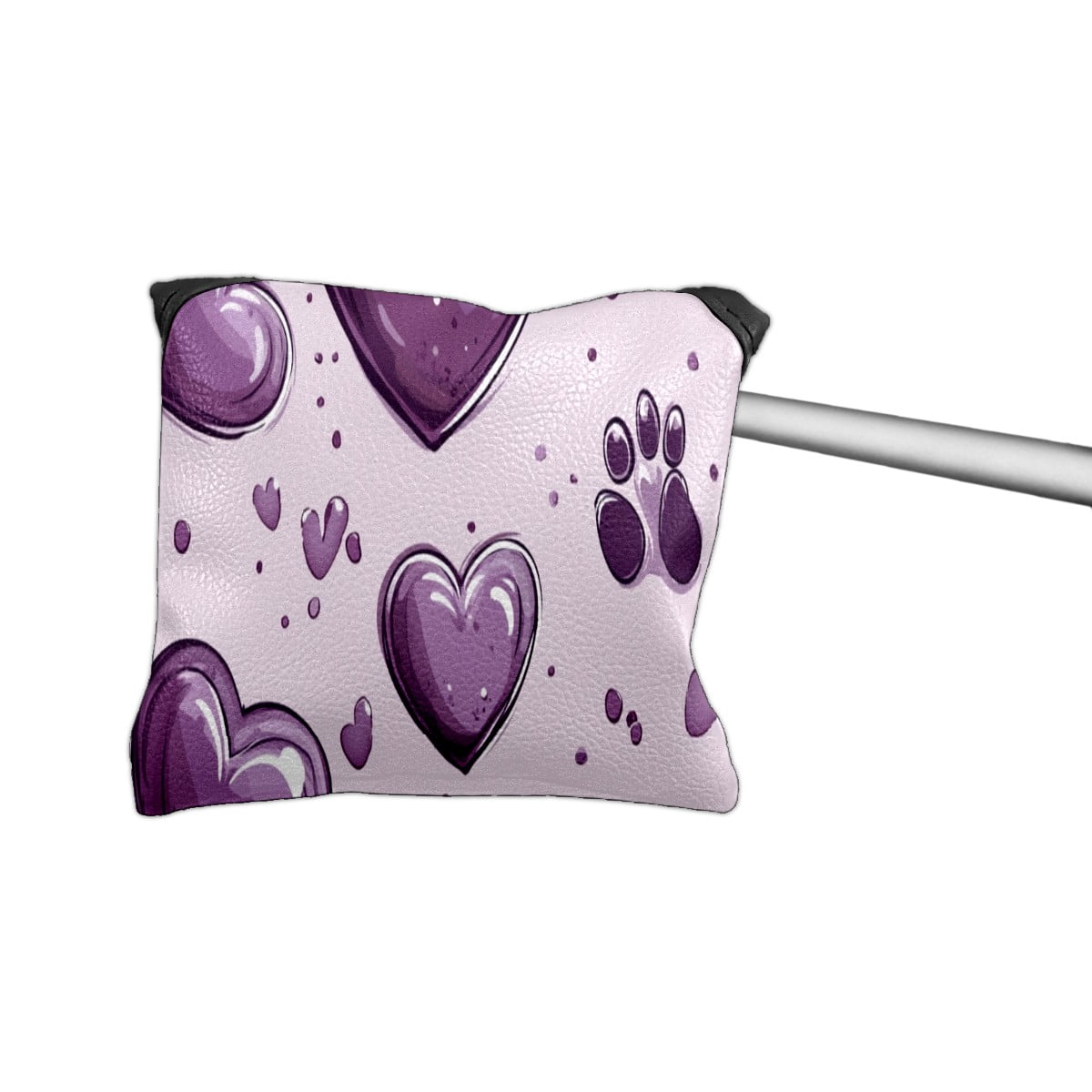 Golf Mallet Putter Cover Premium Leather Waterproof Golf Putter Head Cover with Magnetic Closure Purple Heart