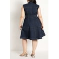 thumbnail image 2 of ELOQUII Women's Plus Size Fit & Flare Denim Dress, 2 of 3