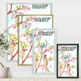 thumbnail image 4 of Designart 'Clever Bird Sitting On Branch of A Spring Tree With Butterflies' Traditional Framed Canvas Wall Art Print, 4 of 5