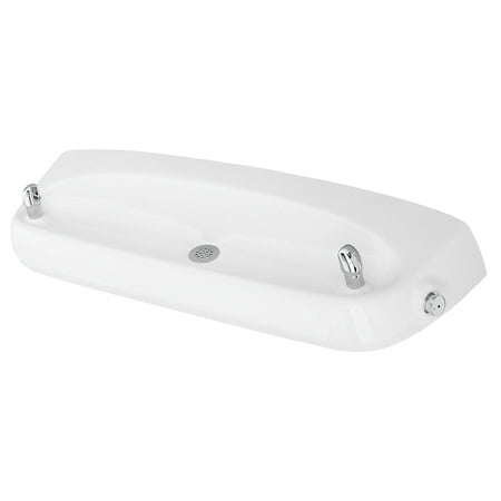 Haws 1430 Wall Mounted White Enameled Dual Bubbler Drinking Fountain - White