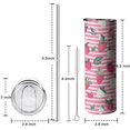 thumbnail image 5 of 20oz Strawberry Plants Fruit Leaf Stripe Skinny Tumblers Stainless Steel Tumbler with Lid and Straw,Vacuum Insulated Double Wall Travel Tumbler Cups with Cleaning Brush for Coffee,Tea, 5 of 6