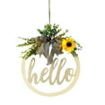 thumbnail image 2 of ZZwxWA Wooden Letter Pattern With Linen Bowknot Front Door Round Decoration Hanging, 2 of 3