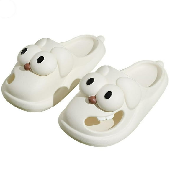 ZOUBAOQ Funny Summer Big Eye Dog Slippers, Unisex Cute Cartoon Comfy Slippers, Indoor Comfy Ligh Shoes, Slip Bathroom Flat Non Slide