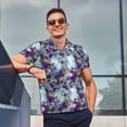 thumbnail image 4 of Fotbe Purple Marble Texture Camiseta Polo de Golf para Hombre con Estampado – Camisa Deportiva Transpirable con Cuello Abotonado-3X-Large, 4 of 6