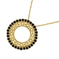 thumbnail image 3 of Aone Jewelry 0.50 Carat Natural Black Diamond Tribal Round-Shape Design Pendant Necklace For Woman Crafted In 10k Rose White and Yellow Gold With 18 Gold Plated Over 925 Sterling Silver Box Chain, 3 of 4