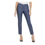 TOMMY HILFIGER $89 Womens New Blue Pocketed Zippered Straight leg Pants 8 B+B