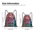 thumbnail image 4 of Drawstring Backpack - Color Shiny Splash Proof Small Drawstring Gym Bag for Women Men, Cinch Sports String Bag Backpack for Travel Swimming Beach, 4 of 8