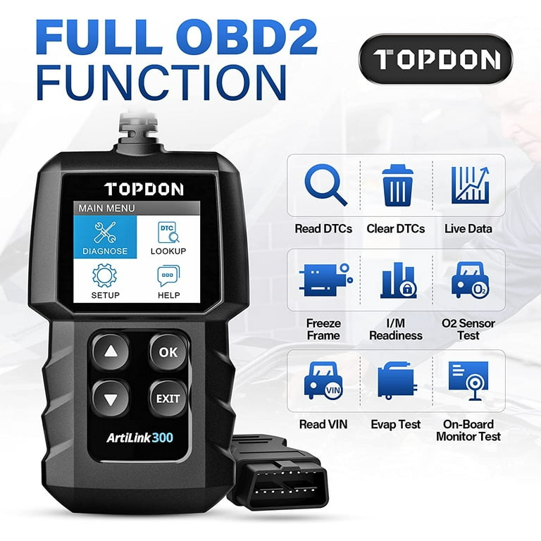 TT TOPDON OBD2 Scanner OBD2 Car Engine Fault Code Reader AL300