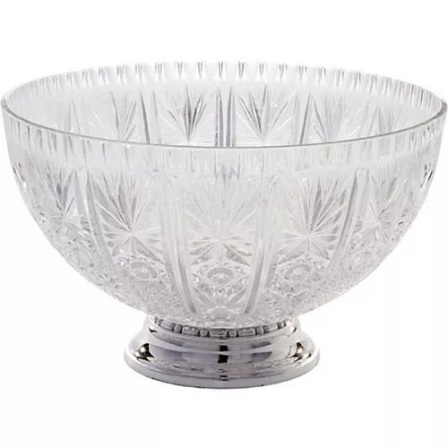 CLEAR Plastic Crystal Cut Punch Bowl
