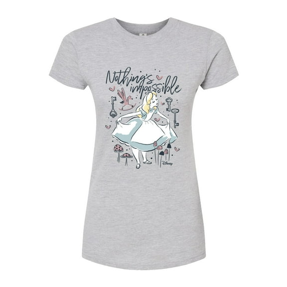 Disney - Alice In Wonderland - Nothings Impossible - Juniors Fitted Graphic T-Shirt