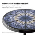 thumbnail image 6 of 24/7 Shop At Home Enric Modern Metal Accent Side Table with Round Tabletop, Living Room End Table, Black with Geometric Pattern, 6 of 10
