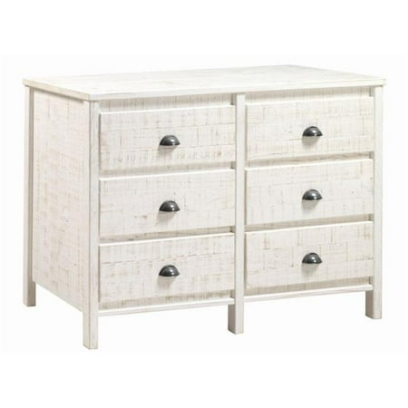 EcoFlex Furniture BJ409 Baja Six Drawer Dresser - Shabby White