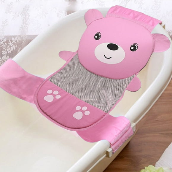 WALFRONT Adjustable Thicken Newborn Baby Bath Seat,Yosoo Adjustable Thicken Newborn Baby Bath Seat Support Net Bathtub Sling Shower Mesh Pink Bear