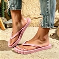 thumbnail image 4 of Qingpeng Womens Lug Sole Thong Sandals Textured Thick Footbed Wide V Strap Comfy Cushioned Summer Lounge Flip Flops, 4 of 6