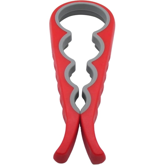 Jar Opener, Beer & Can Lid Opener – Multifunctional, Reusable Gripper Tool for Weak Hands – Red