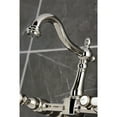 thumbnail image 4 of Kingston Brass KS1266BPL Bel-Air Double-Handle Wall-Mount Bridge Kitchen Faucet, Polished Nickel, 4 of 7