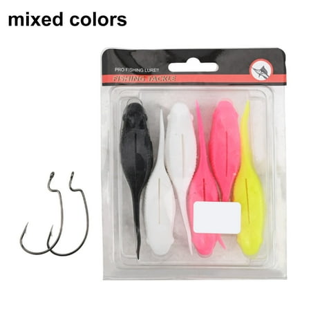 Taituoti 6Pcs 10Cm Swimbait Long Tailed Fake Tadpole Soft Bait Sinking Floating Wobblers Mixed Colors
