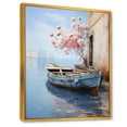 thumbnail image 2 of Designart "Blossoms on Pastel Port Boat I" Coastal Framed Wall Art - Coastal Blue Coastal Boat Entryway Framed Wall Art Print, 2 of 6