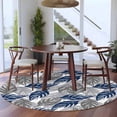 thumbnail image 3 of Blue Grey Leaves Round Area Rug 6Ft Washable Circle Rugs for Bathroom Office, Farmhouse Spring Botanical Leaf Plants Non-Slip Carpet Floor Mats Indoor Outdoor Carpet Runner Aesthetic Home Decor, 3 of 8