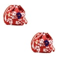 thumbnail image 2 of VONKY Japanese Drawstring Bag Coin Purse Food Pouch Durable and Portable Red 14x12x16cm 2Set, 2 of 6